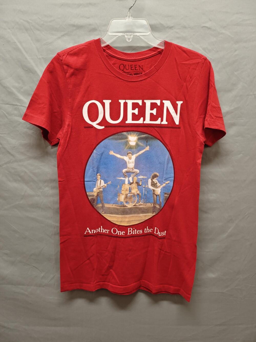 Queen Shirt Mens Small Red Another One Bites the Dust Official Merch Tee Rock